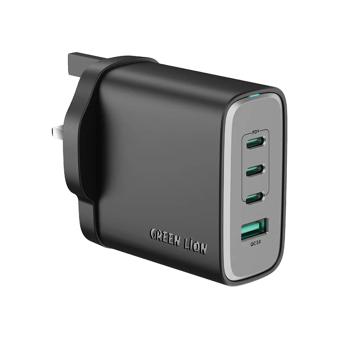 Green Lion Supra 100W UK Wall Charger - Black